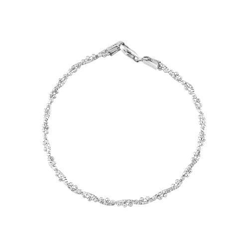 Beaded twist bracelet in sterling silver for women 1