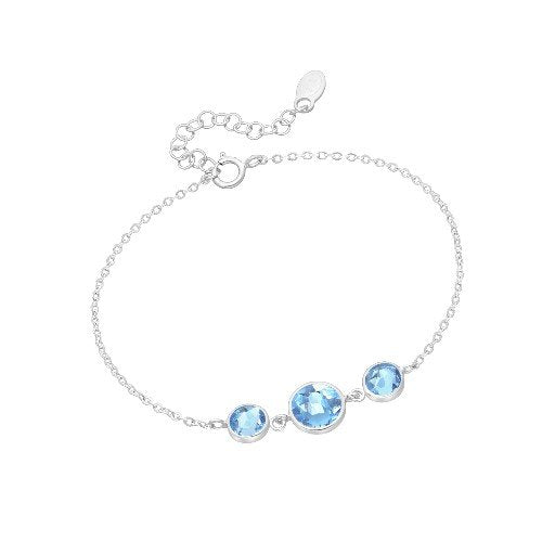 Sky Blue Topaz Bracelet for women in sterling silver 1