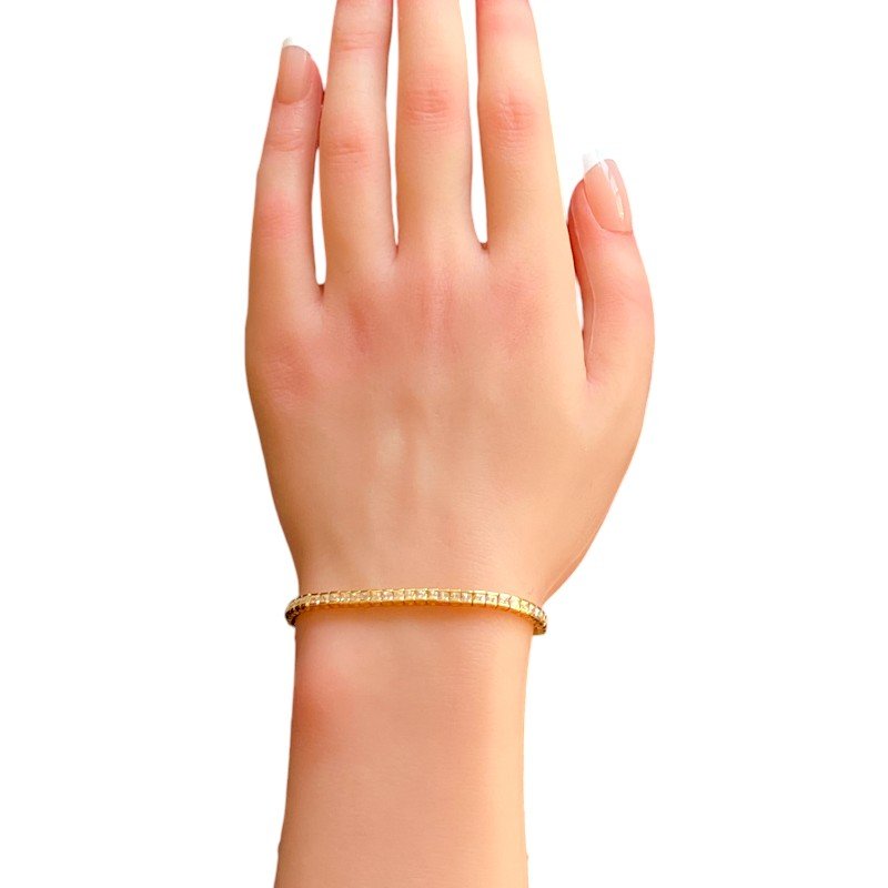 Elegant Golden Tennis Bracelet crafted in 925 sterling silver 2