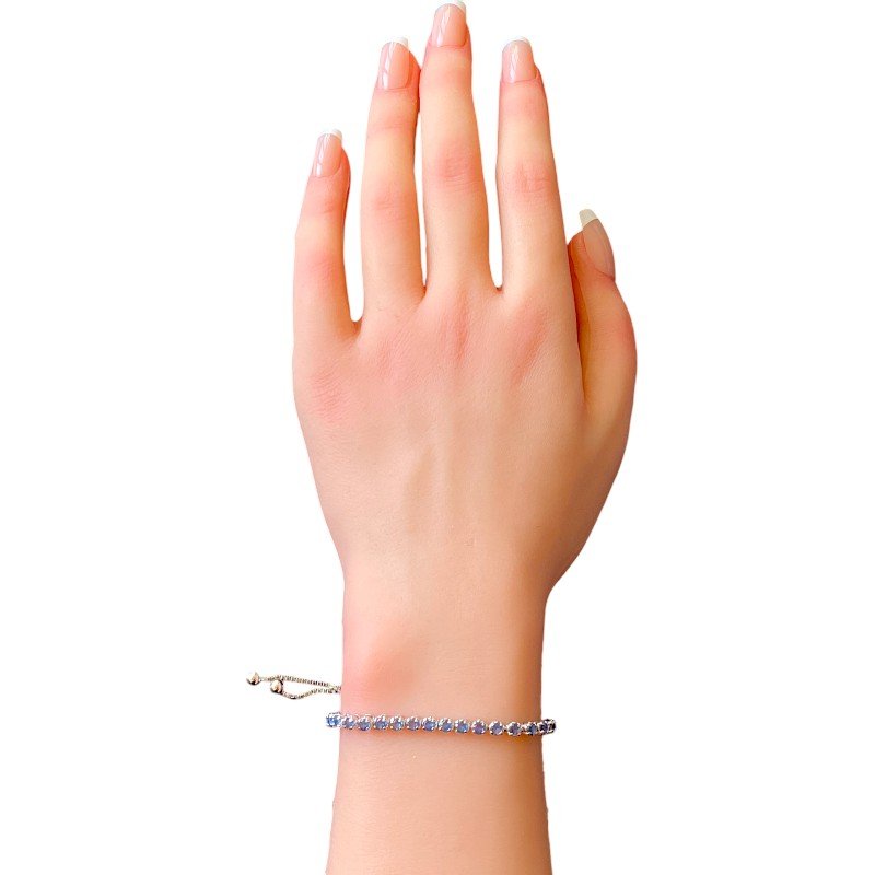 Blue Sapphire Bracelet in sterling silver for women 4