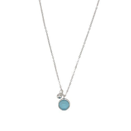 Aqua Charm Pendant Necklace in sterling silver 1