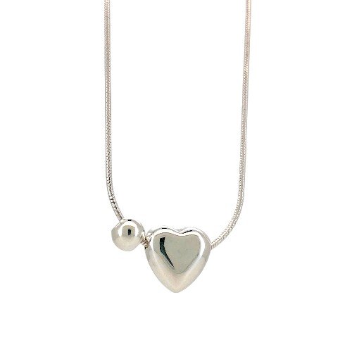 Heart Sphere Necklace sterling silver 1