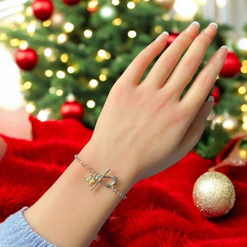 Citrine Charm Bracelet in square design for women 2