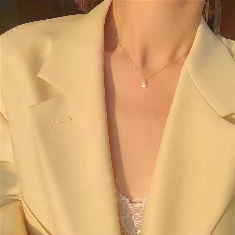 Rectangular Crystal Pendant Necklace 925 sterling silver 2