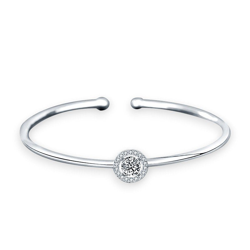 Crystal Centerpiece Bangle bracelet high-quality 925 sterling silver 1