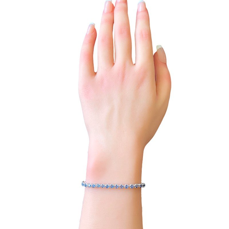 Blue Sapphire Bracelet in sterling silver for women 3