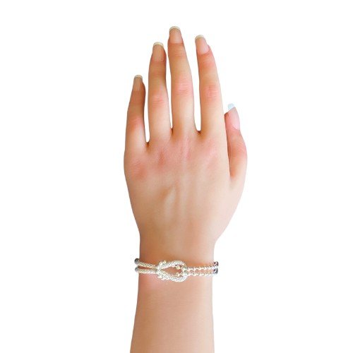 Bold Knot Design Bracelet in 925 Sterling Silver 7