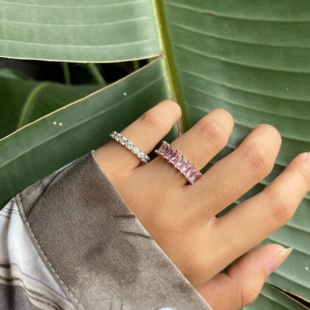 Baguette Eternity Ring in sreling silver 2