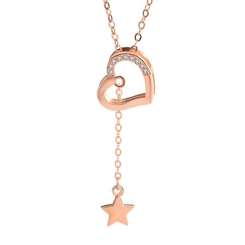 Heart Pendant Necklace rose gold in sterling silver 1