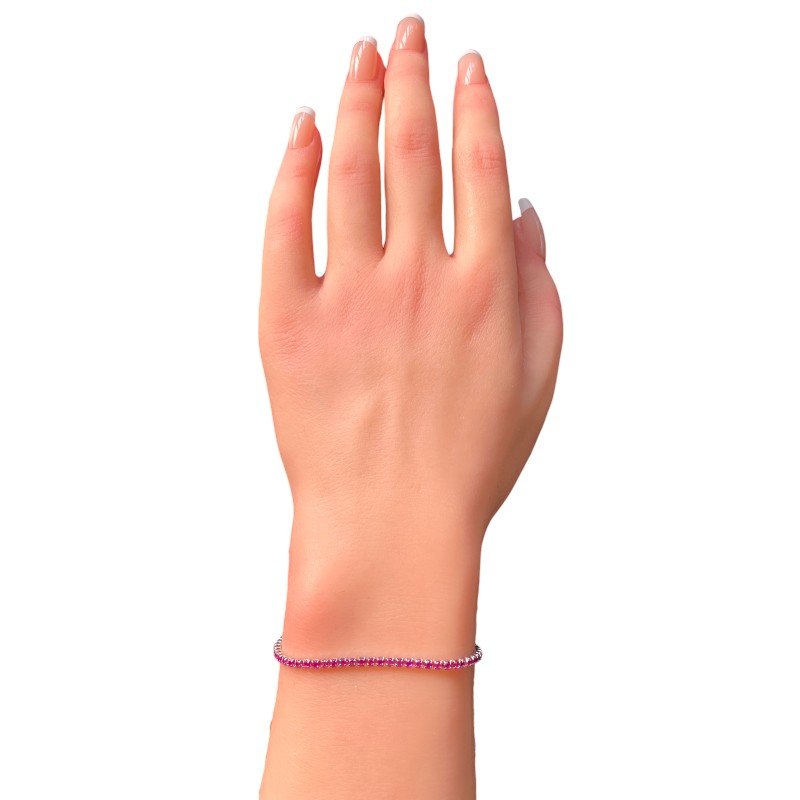 Elegant Ruby Tennis Bracelet in sterling silver for women 2