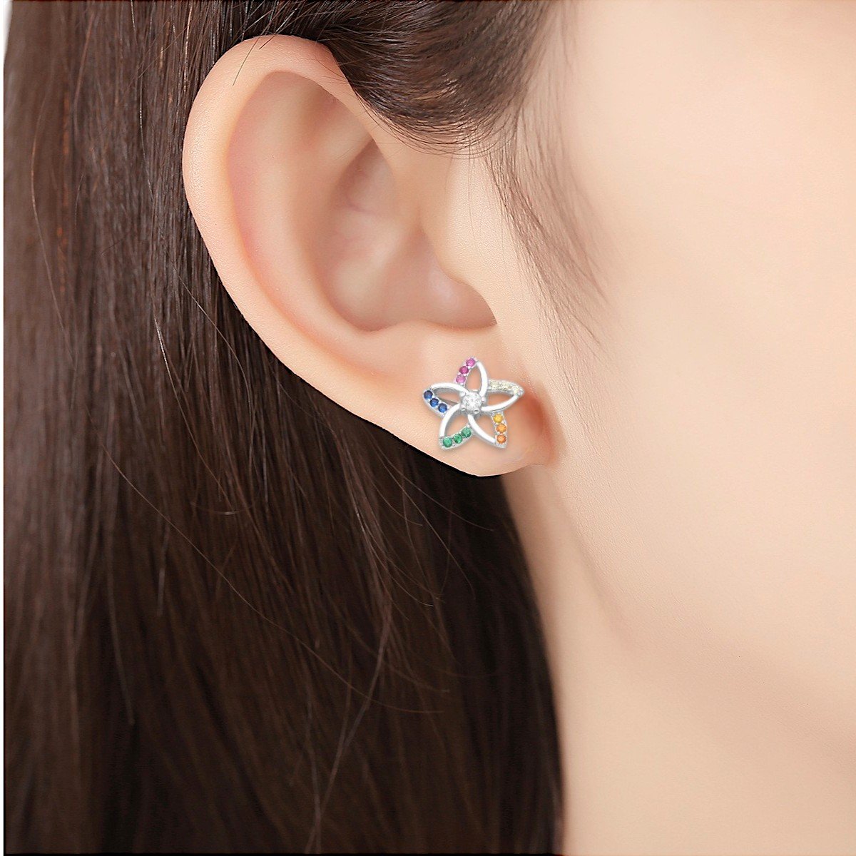 Colorful Flower Stud Earrings2