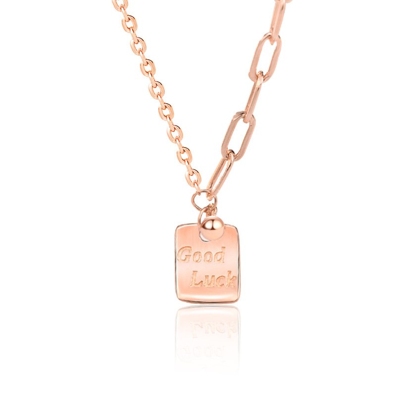 Good Luck Necklace rose gold color in sterling silver 1