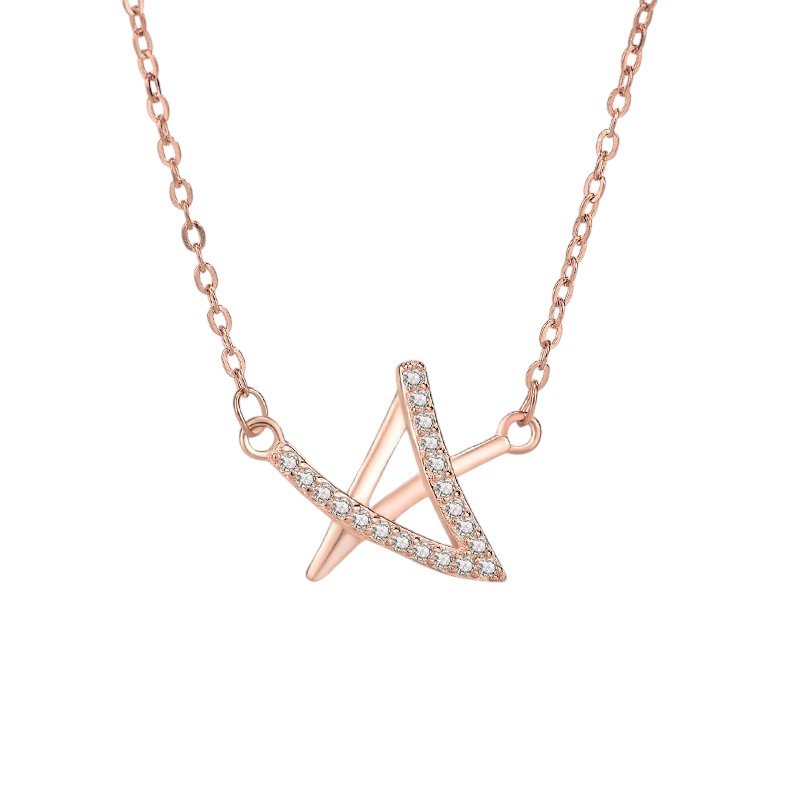 Geometric Pendant Necklace rose gold in sterling silver 1