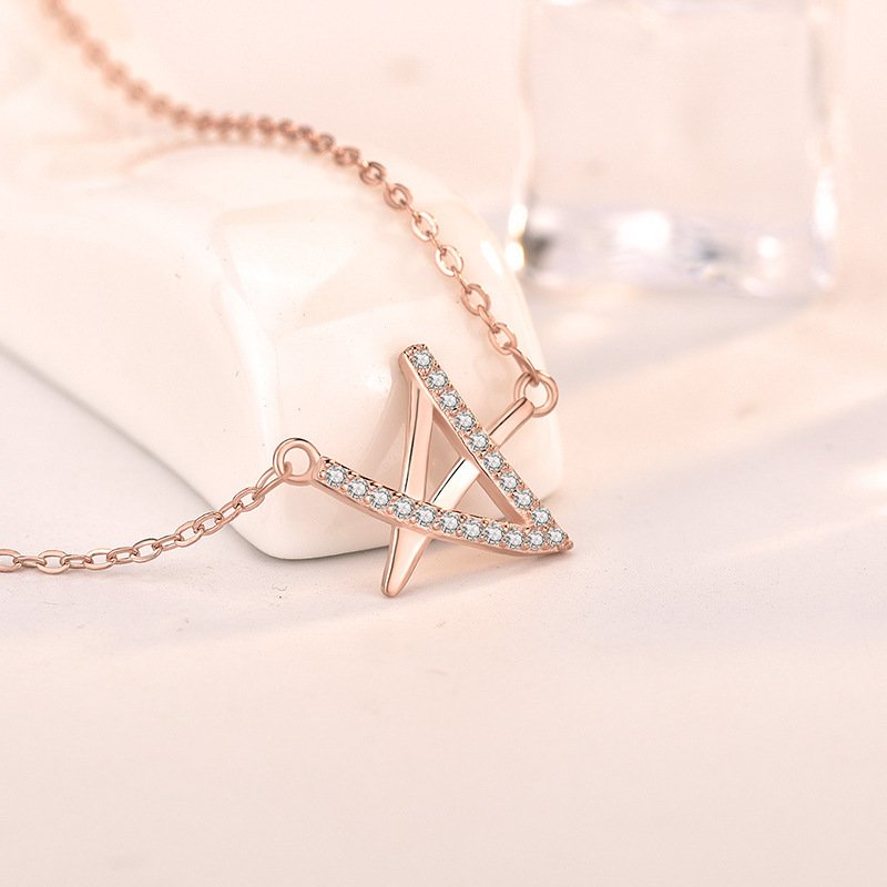 Geometric Pendant Necklace rose gold in sterling silver 3