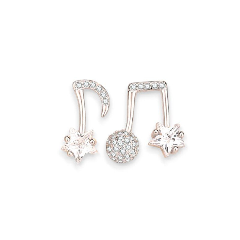 Asymmetry Music Note Earrings1