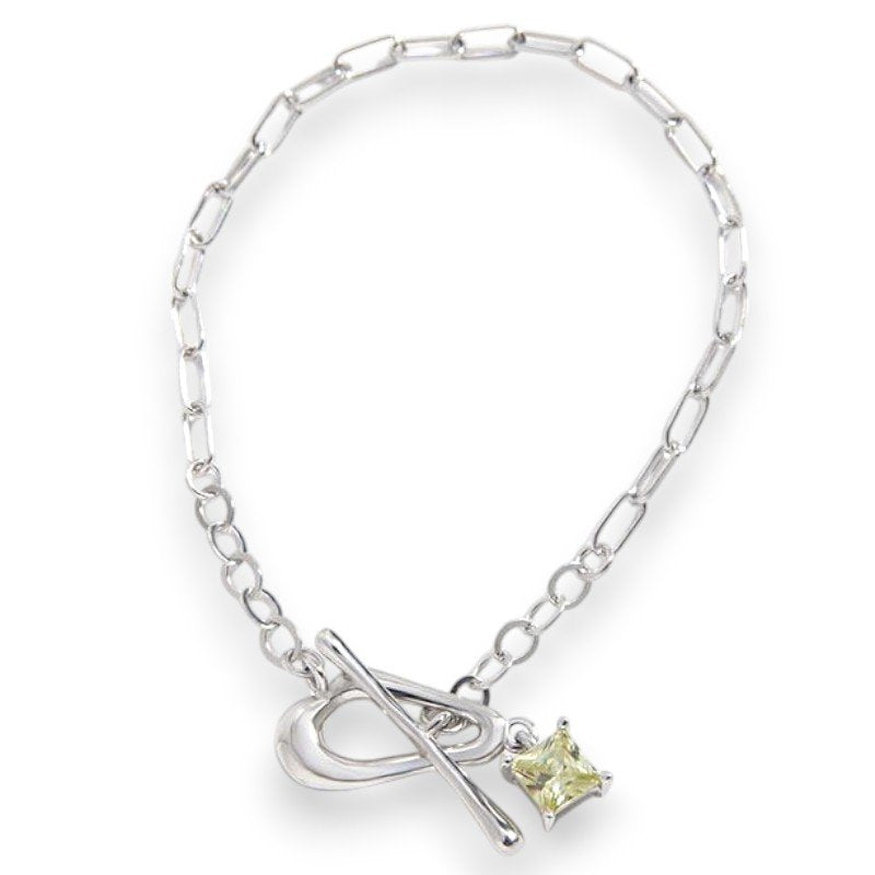 Citrine Charm Bracelet in square design for women 1