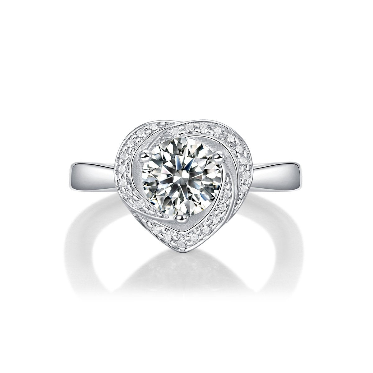 Heart Shaped Solitaire Ring in sterling silver 5
