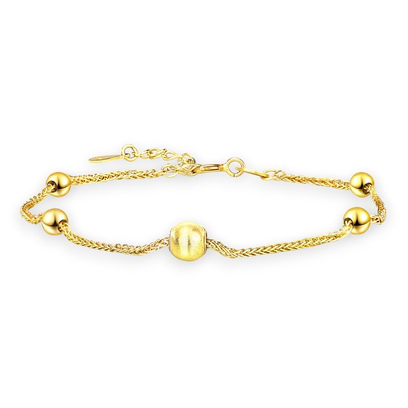 Elegant beaded chain bracelet in 925 sterling silver 1