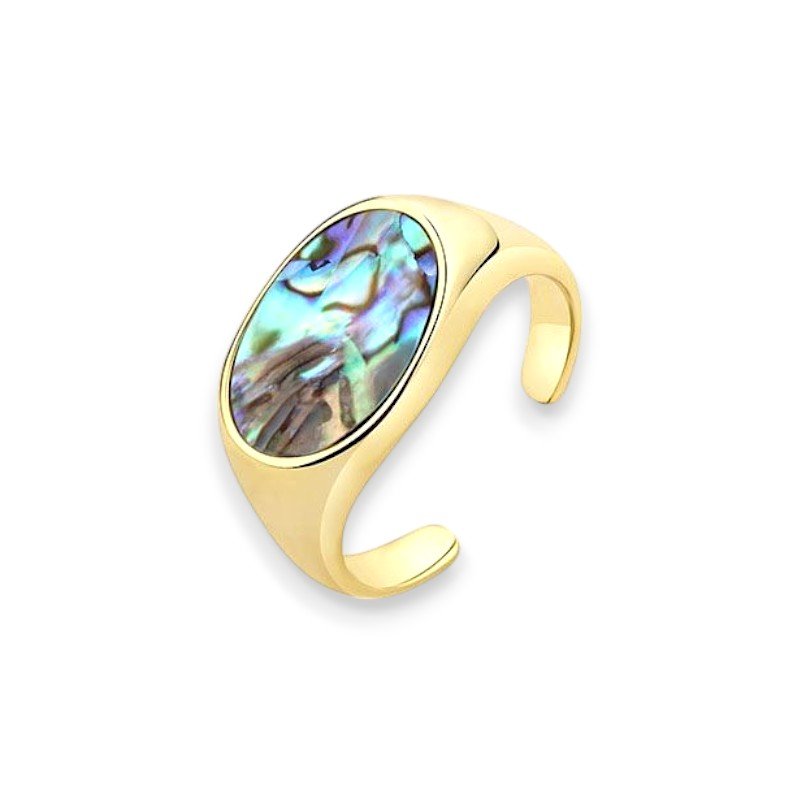 Abalone Shell Open Ring in sterling silver 1
