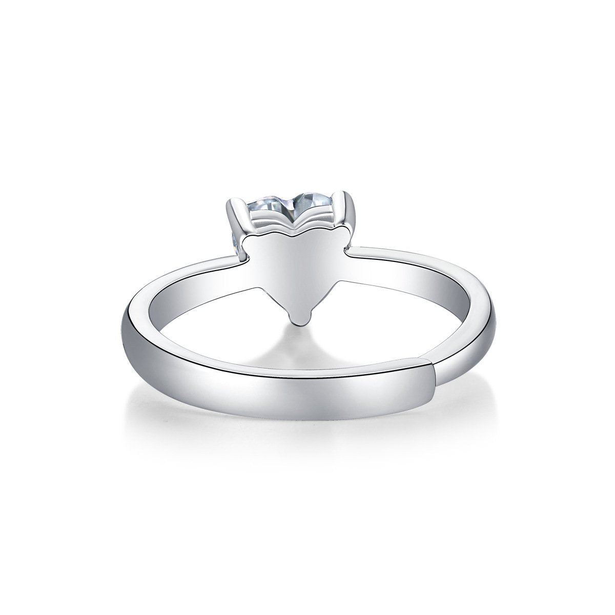 Heart Solitaire Ring in sterling silver 5