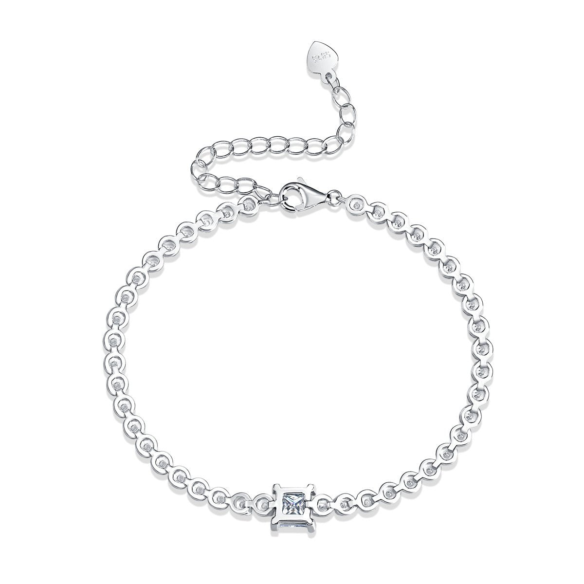 tennis bracelet in 925 sterling silver princess-cut zirconia 4