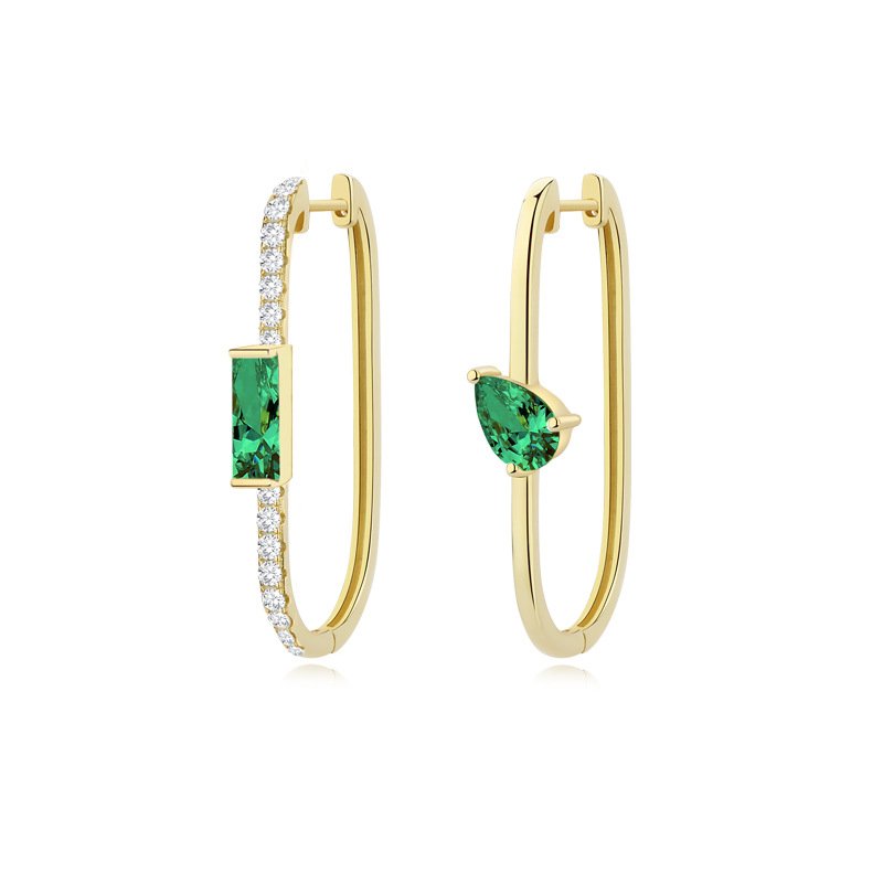 Green Gemstone Hoops1