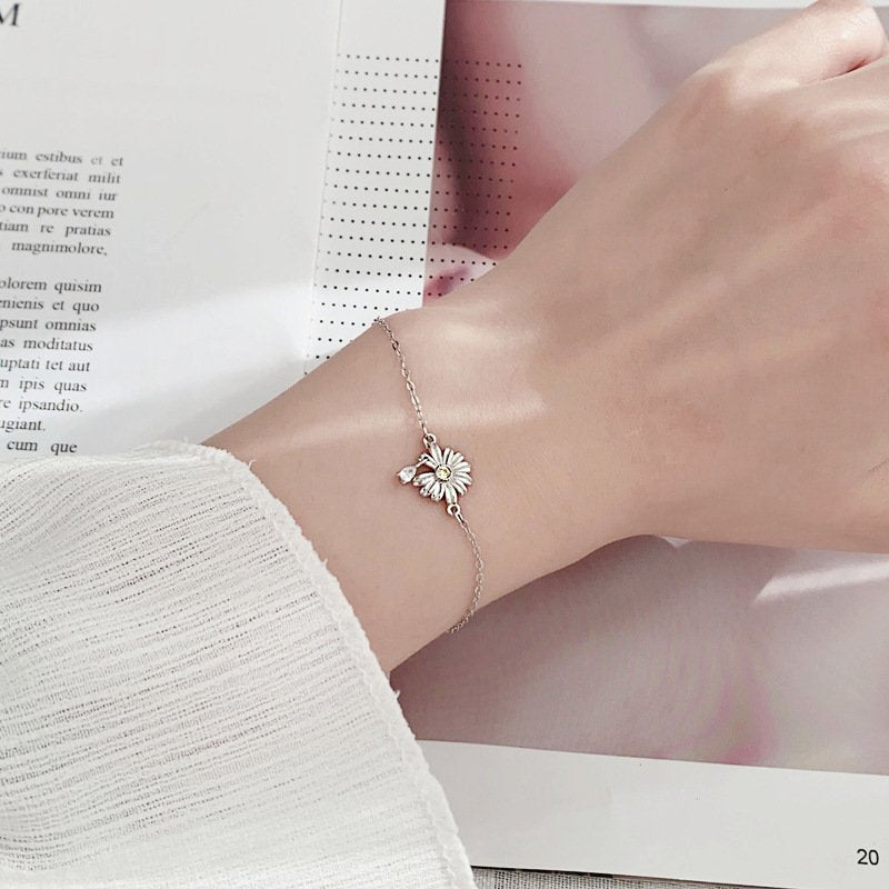 charming daisy bracelet in 925 sterling silver 5