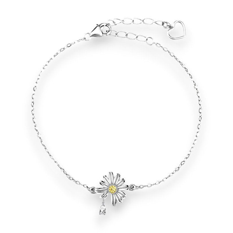 charming daisy bracelet in 925 sterling silver 1