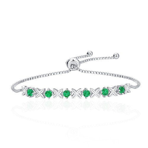 Green Jade Bracelet for women in 925 sterling silver 1