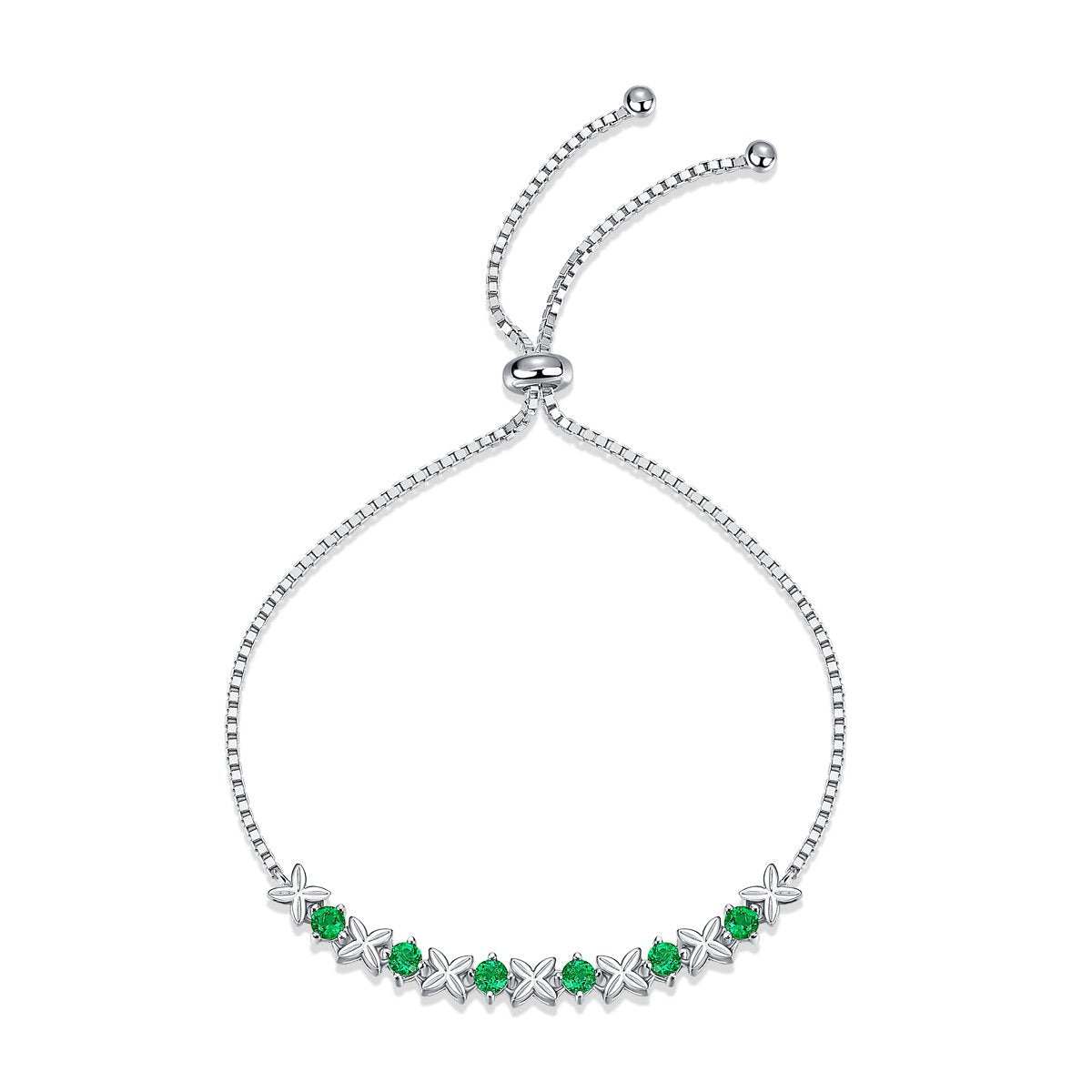 Green Jade Bracelet for women in 925 sterling silver 6