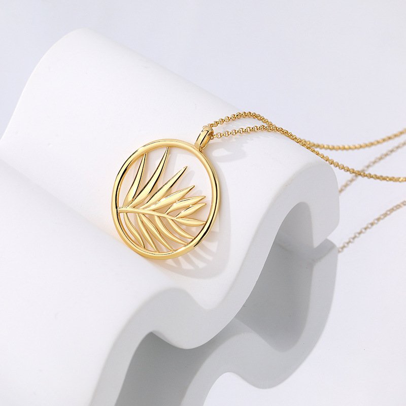Palm Leaf Pendant Necklace5
