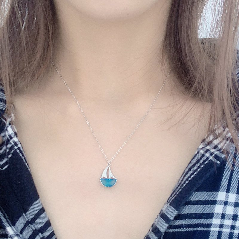 Sailboat Crystal Necklace