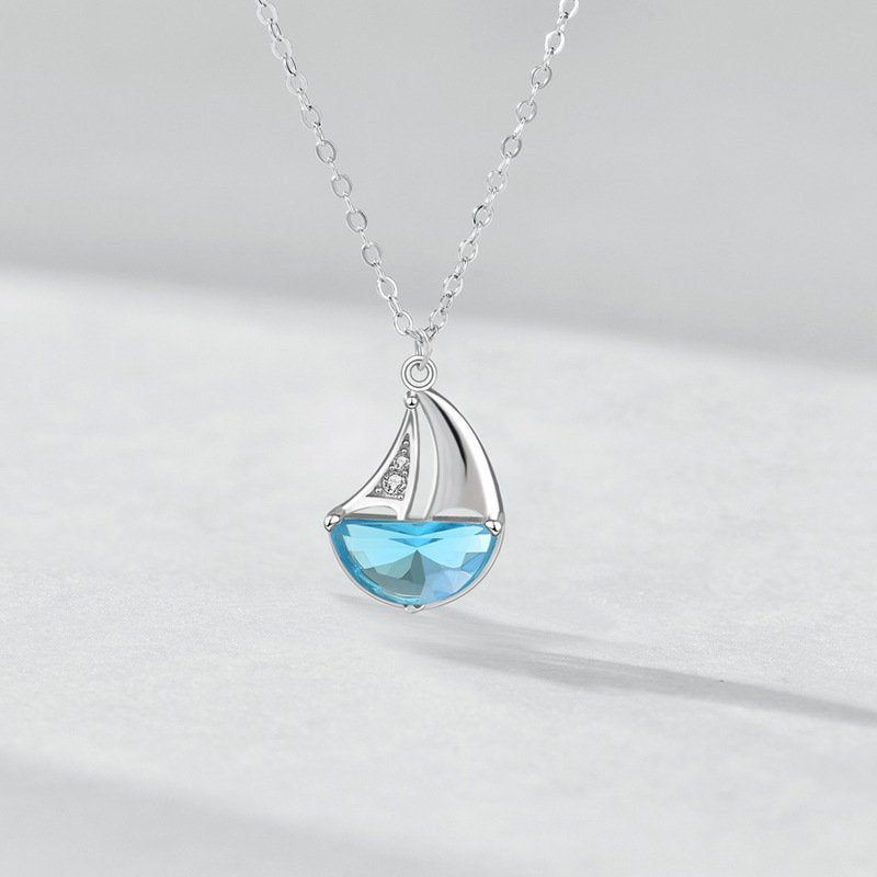 Sailboat Crystal Necklace
