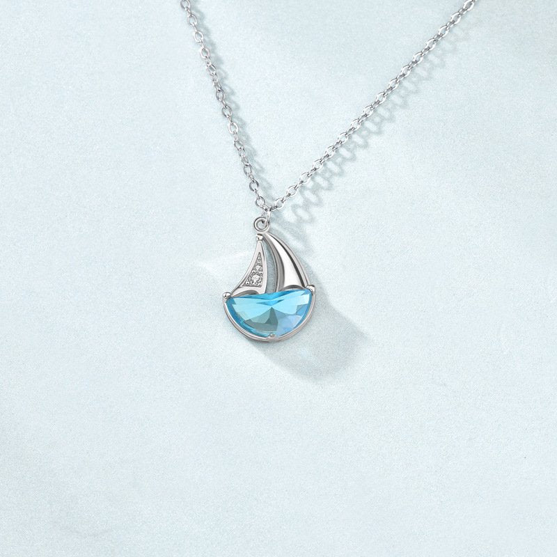 Sailboat Crystal Necklace