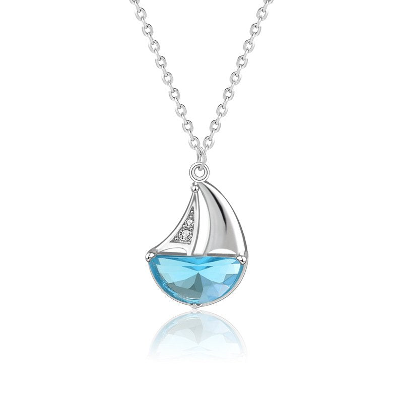 Sailboat Crystal Necklace