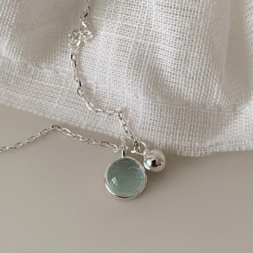 Aqua Charm Pendant Necklace in sterling silver 4