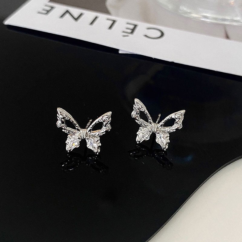 Silver Butterfly Stud Earrings2