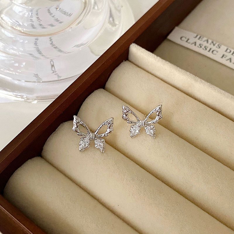 Silver Butterfly Stud Earrings5