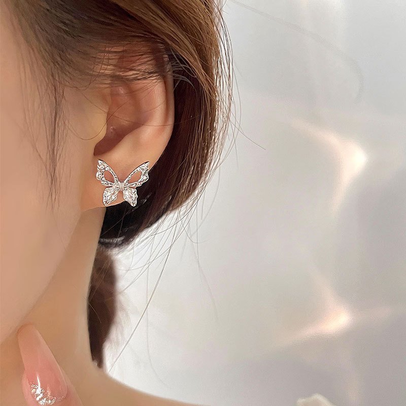 Silver Butterfly Stud Earrings4
