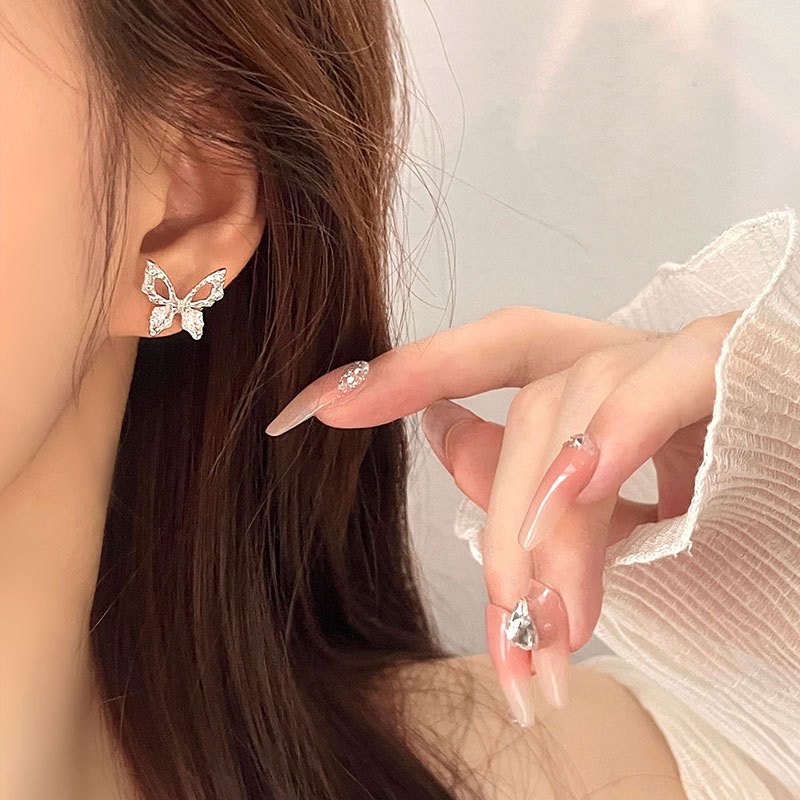 Silver Butterfly Stud Earrings3