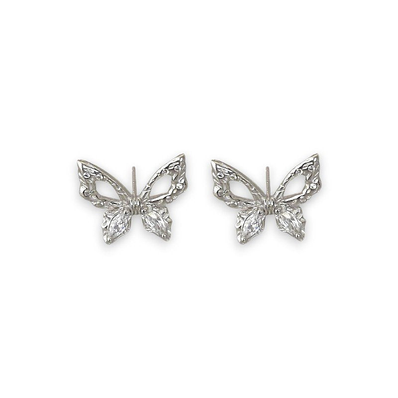 Silver Butterfly Stud Earrings1