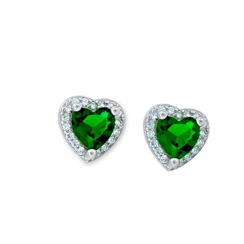 Green Heart Stud Earrings1
