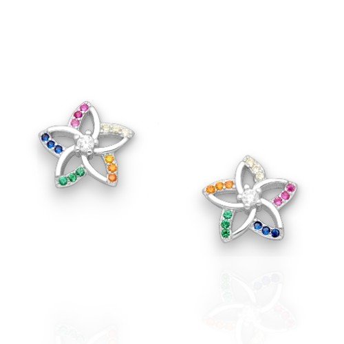 Colorful Flower Stud Earrings1