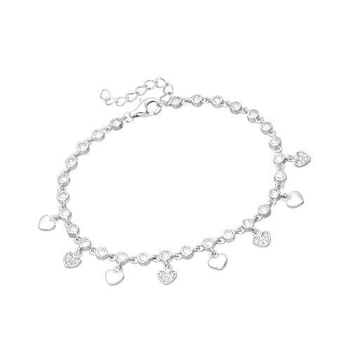Heart Charm Silver Bracelets in sterling silver for women 1