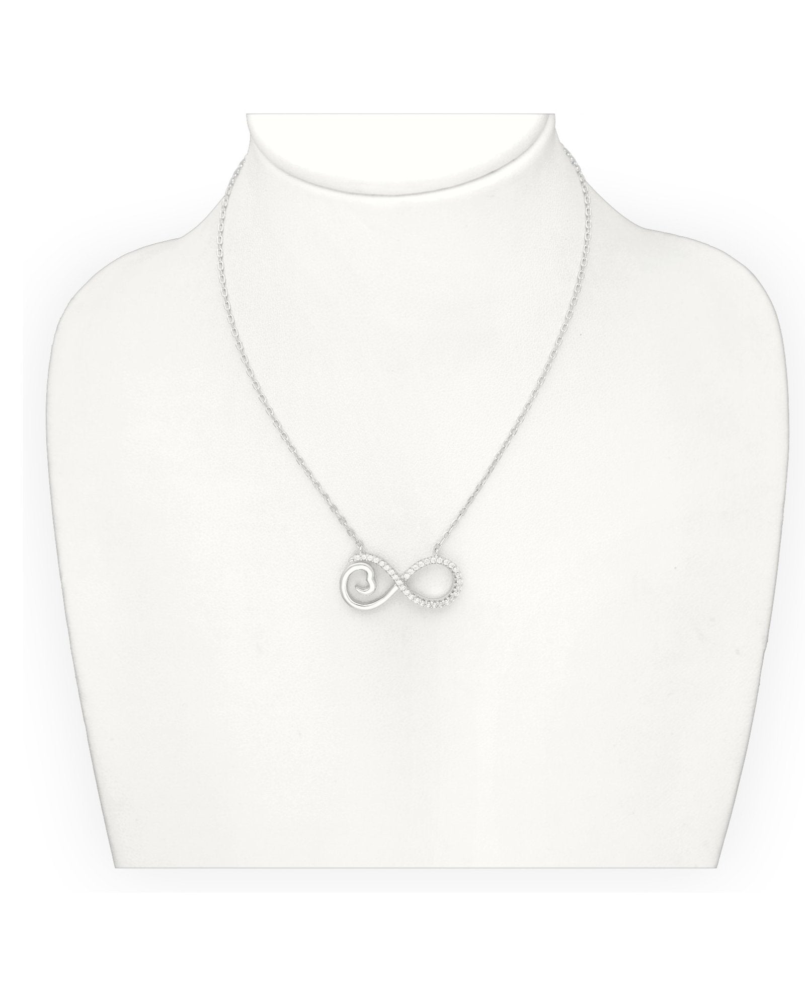 Infinity Heart Necklace in sterling silver 2