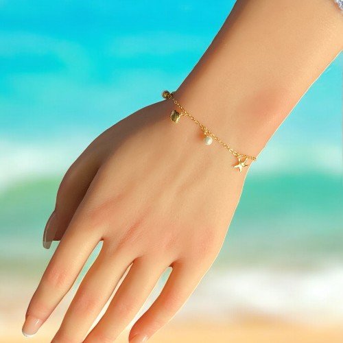Golden Sea Charm Bracelet in sterling silver 3