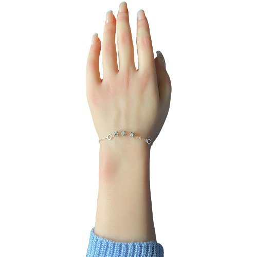 Beads charm bracelet in accents designed in a lustrous silver color 2