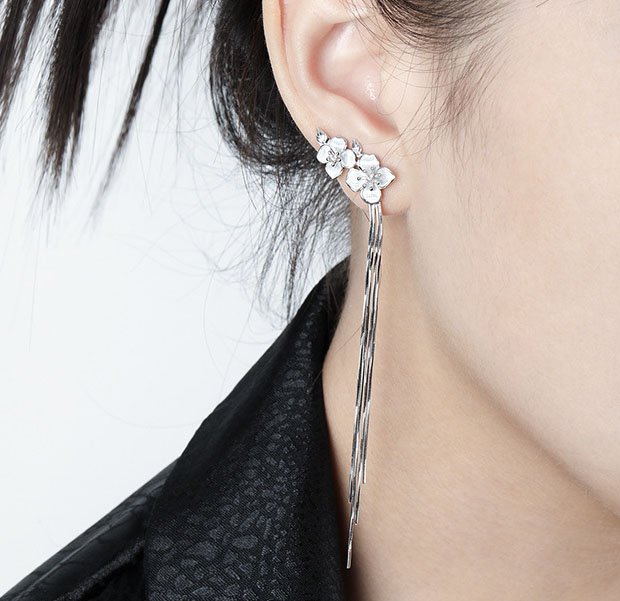 Floral Tassel Drop Earrings3