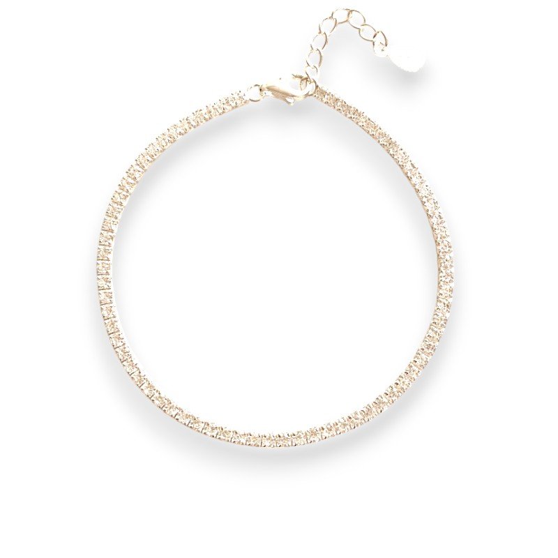 Classic tennis bracelet in 925 sterling silver and a brilliant white gold-plated finish 1