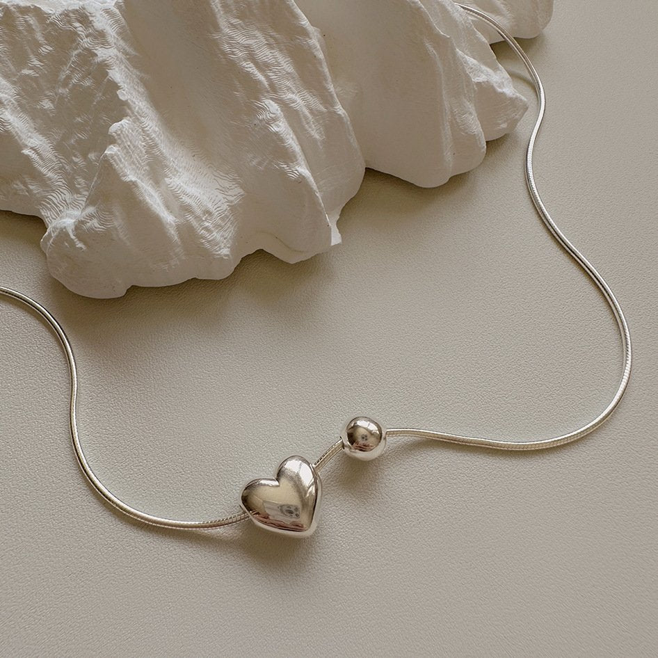 Heart Sphere Necklace sterling silver 5